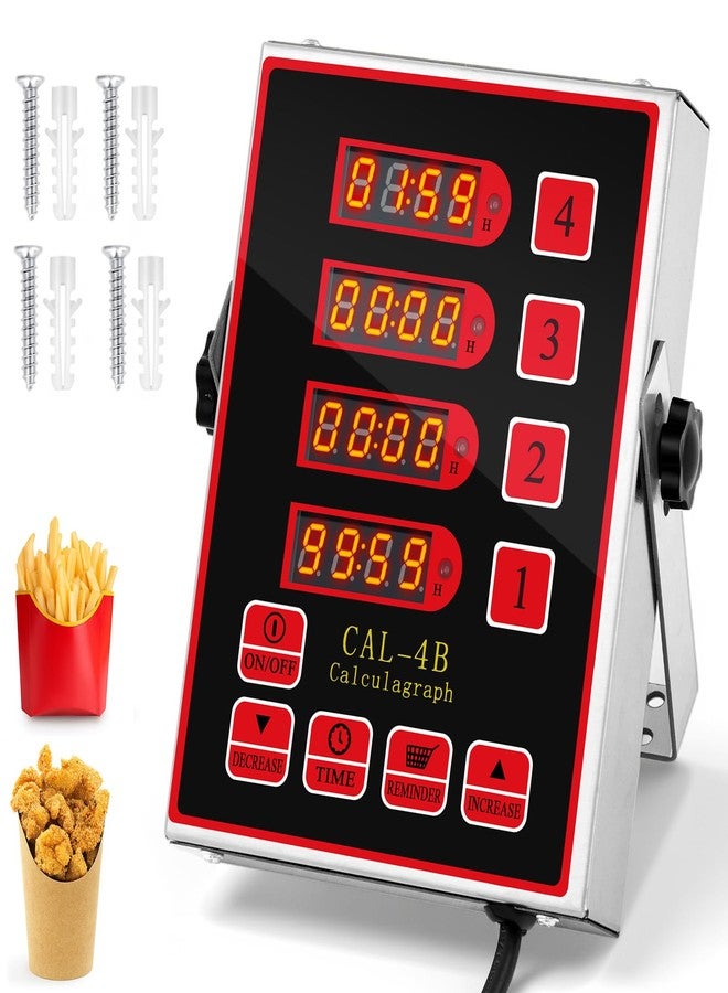 Relaxweex 1 Pack 4-Channel Digital Kitchen Timer, Commercial Cooking Timer with Loud Alarm, Large LCD Display, for Restaurants, Baking, Labs, Multiple Independent Countdown Timers - Image 1